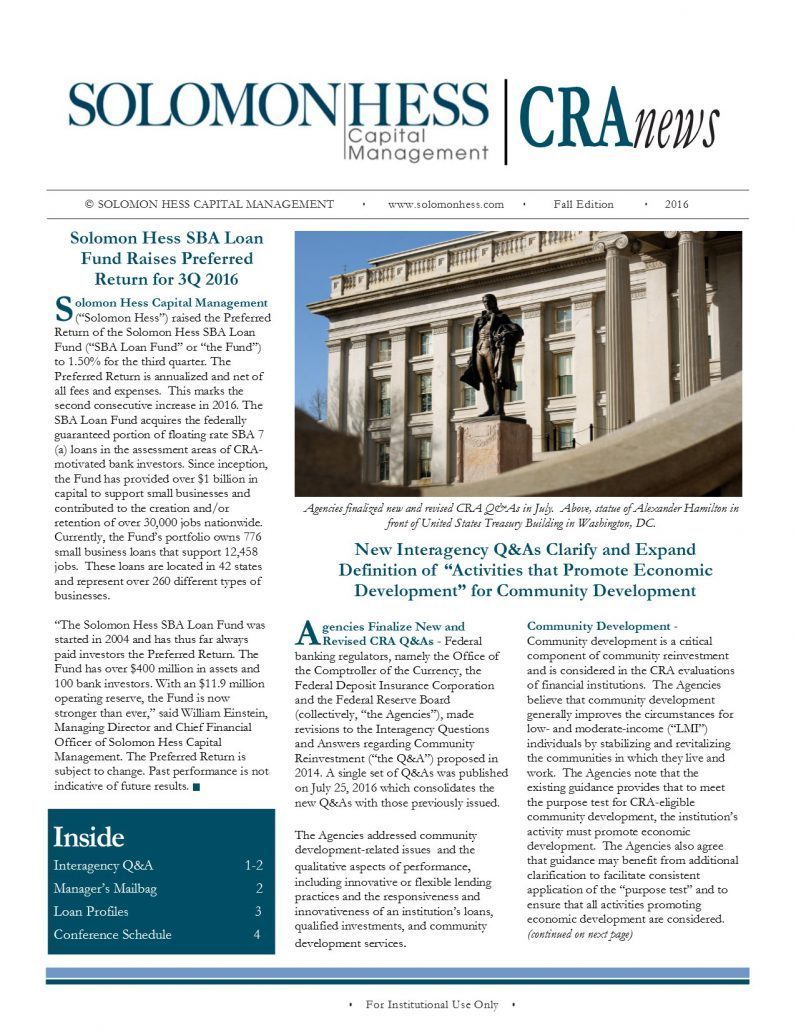 CRA News - Fall 2016 Front Page